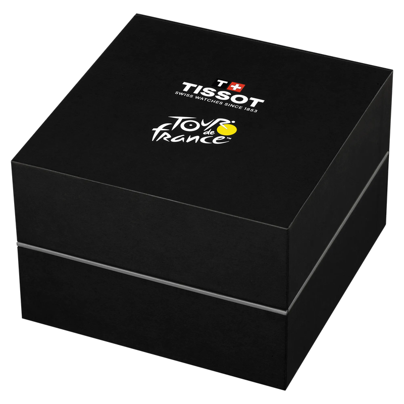 Vooraanzicht van het horloge Tissot PR 100 Tour de France 2026 40mm gesloten