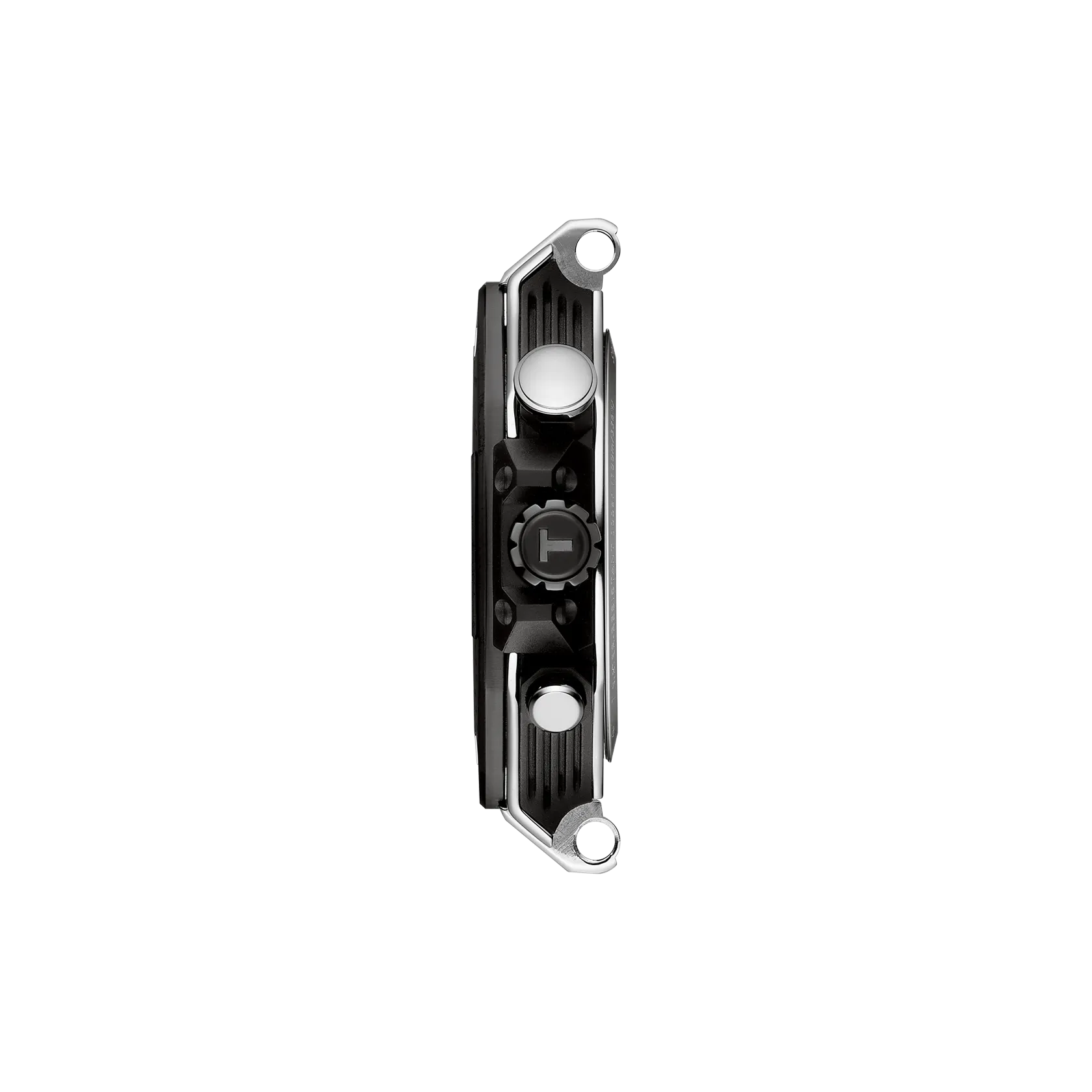 Vista de perfil de la caja del reloj Tissot T-Race MotoGP 2025 45mm