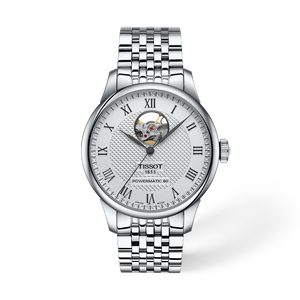 TISSOT ル・ロックル オープンハート 39.3mm の正面図・影あり