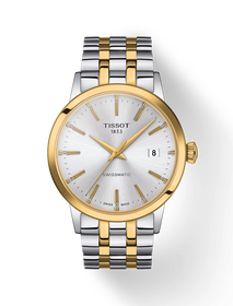 Front view of the watch Tissot Classic Dream Swissmatic with shadow