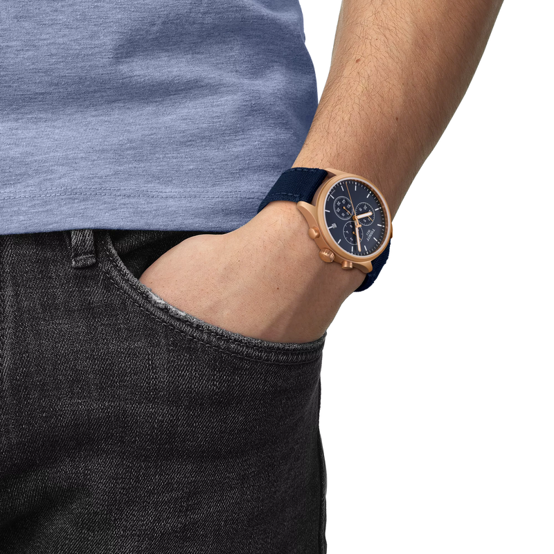 Simulation of the watch Tissot Chrono XL 45mm on a wrist