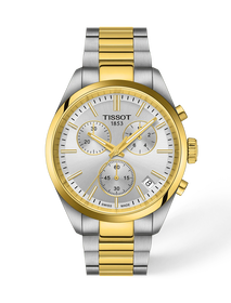 Front view of the watch Tissot PR 100 40mm with shadow