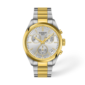 Front view of the watch Tissot PR 100 40mm with shadow