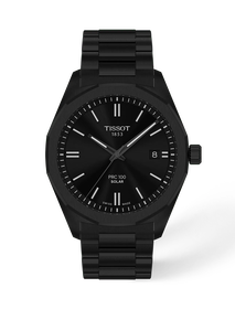 Front view of the watch Tissot PRC 100 Solar 39mm with shadow