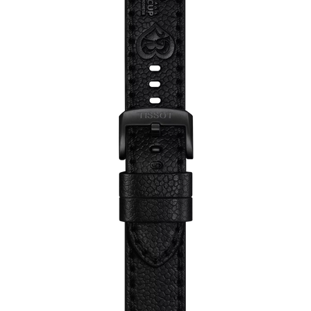 TISSOT オフィシャル ブラック レザー ストラップ ラグ 22 mmのズーム