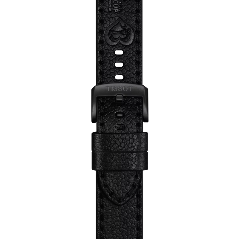 TISSOT オフィシャル ブラック レザー ストラップ ラグ 22 mmのズーム