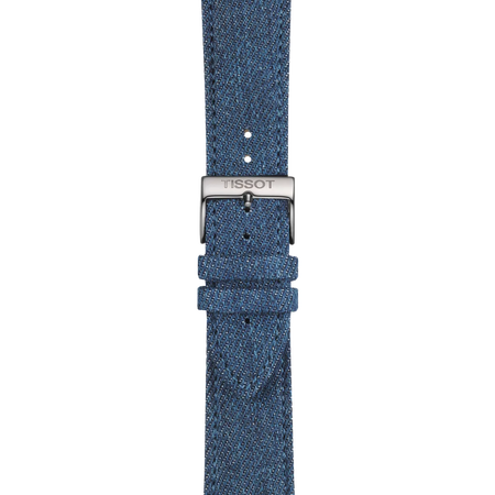 Zoom on Officiële Tissot blauw textiel band 22 mm