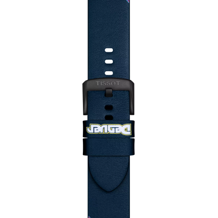 Zoom on Tissot Official Blue Leather Strap Lugs 22 mm