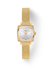 Front view of the watch Tissot Lovely Square 20x20mm with shadow
