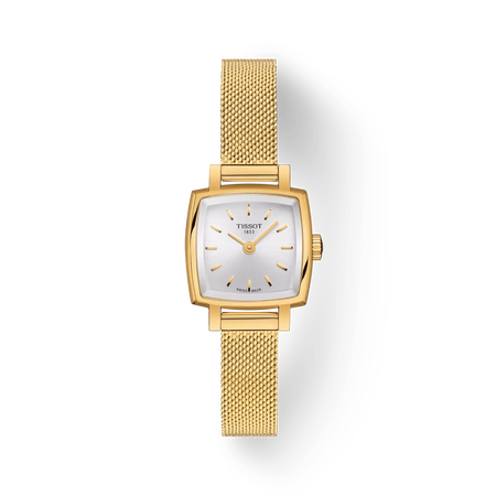 Front view of the watch Tissot Lovely Square 20x20mm with shadow