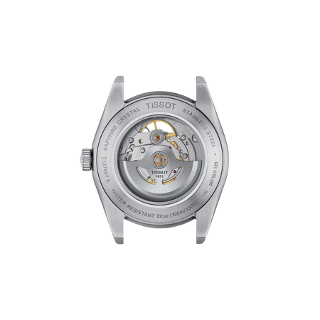 Back view of the watch case Tissot Gentleman Open Heart 40mm