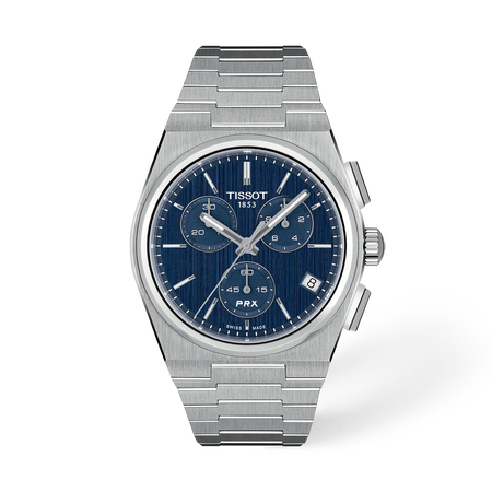 Front view of the watch Tissot PRX 42mm with shadow