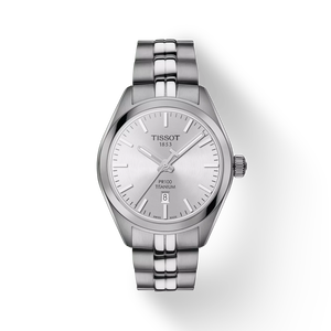 Front view of the watch Tissot PR 100 Titanium Quartz Lady with shadow