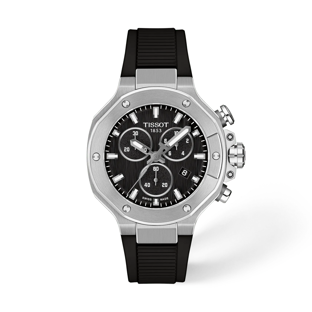 Часы Tissot T-Race 38 мм, цвет: Чёрный / Стальной, вариант 1 — фото 1
