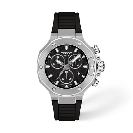 Front view of the watch Tissot T-Race 38mm with shadow