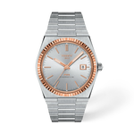 Front view of the watch Tissot PRX Gold 40mm with shadow