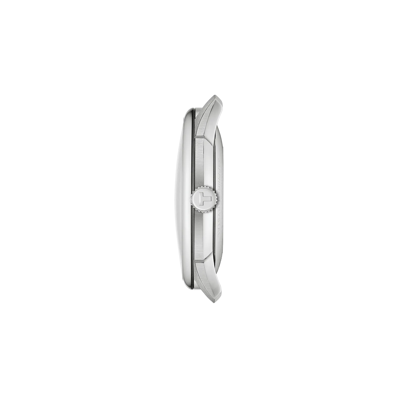 Profile view of the watch case Tissot Chemin Des Tourelles 42mm