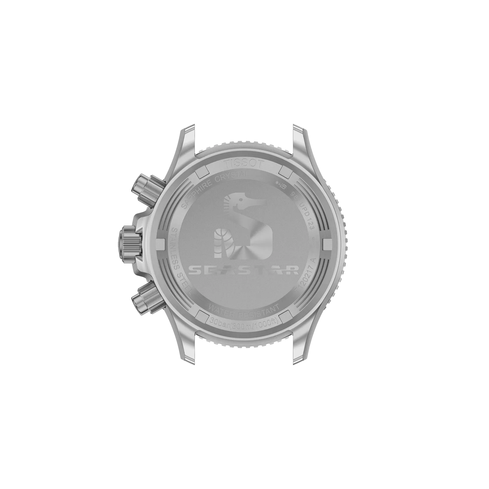 시계 케이스 뒷면 보기 티쏘 씨스타 1000 쿼츠 크로노그래프 38mm