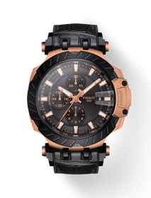 Front view of the watch Tissot T-Race Automatic Chronograph with shadow