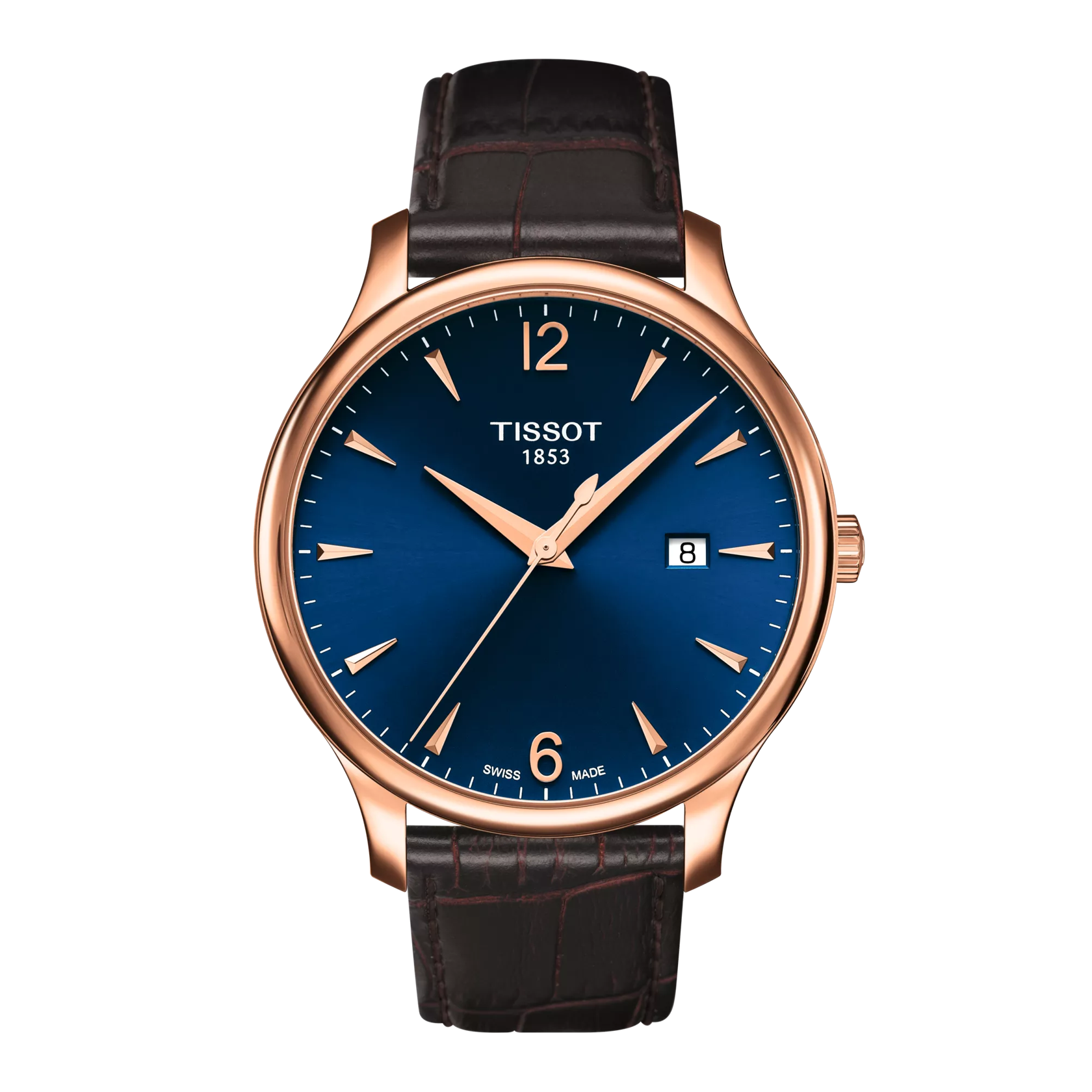 Front view of the watch Tissot Tradition