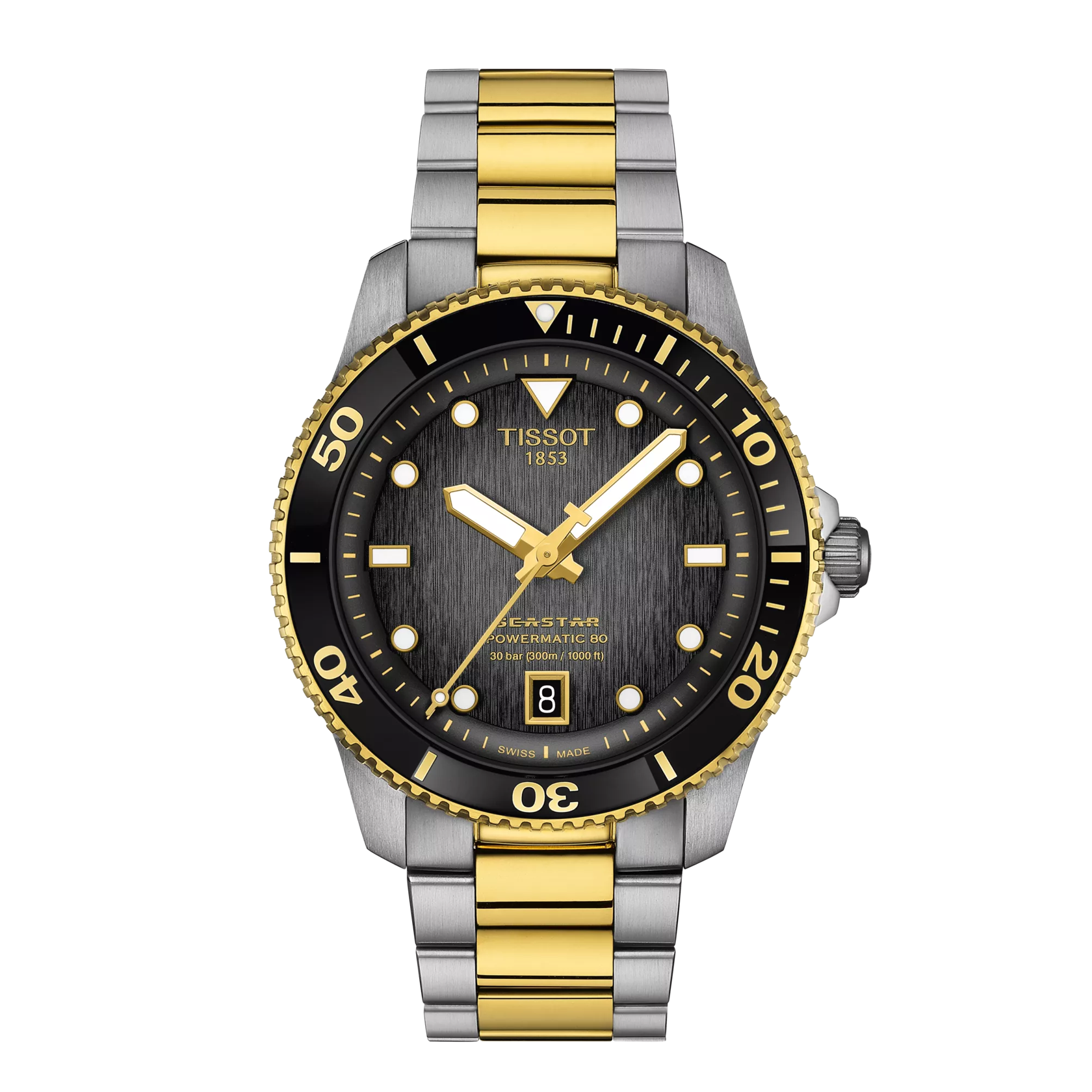 Front view of the watch Tissot Seastar 1000 40mm