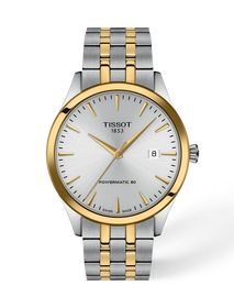 Vista frontal del reloj Tissot Classic Dream 40mm con sombra