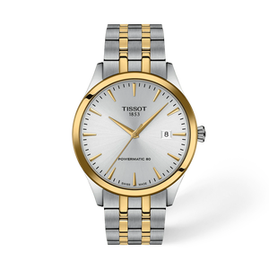 Vue de face de la montre Tissot Classic Dream 40mm avec ombre