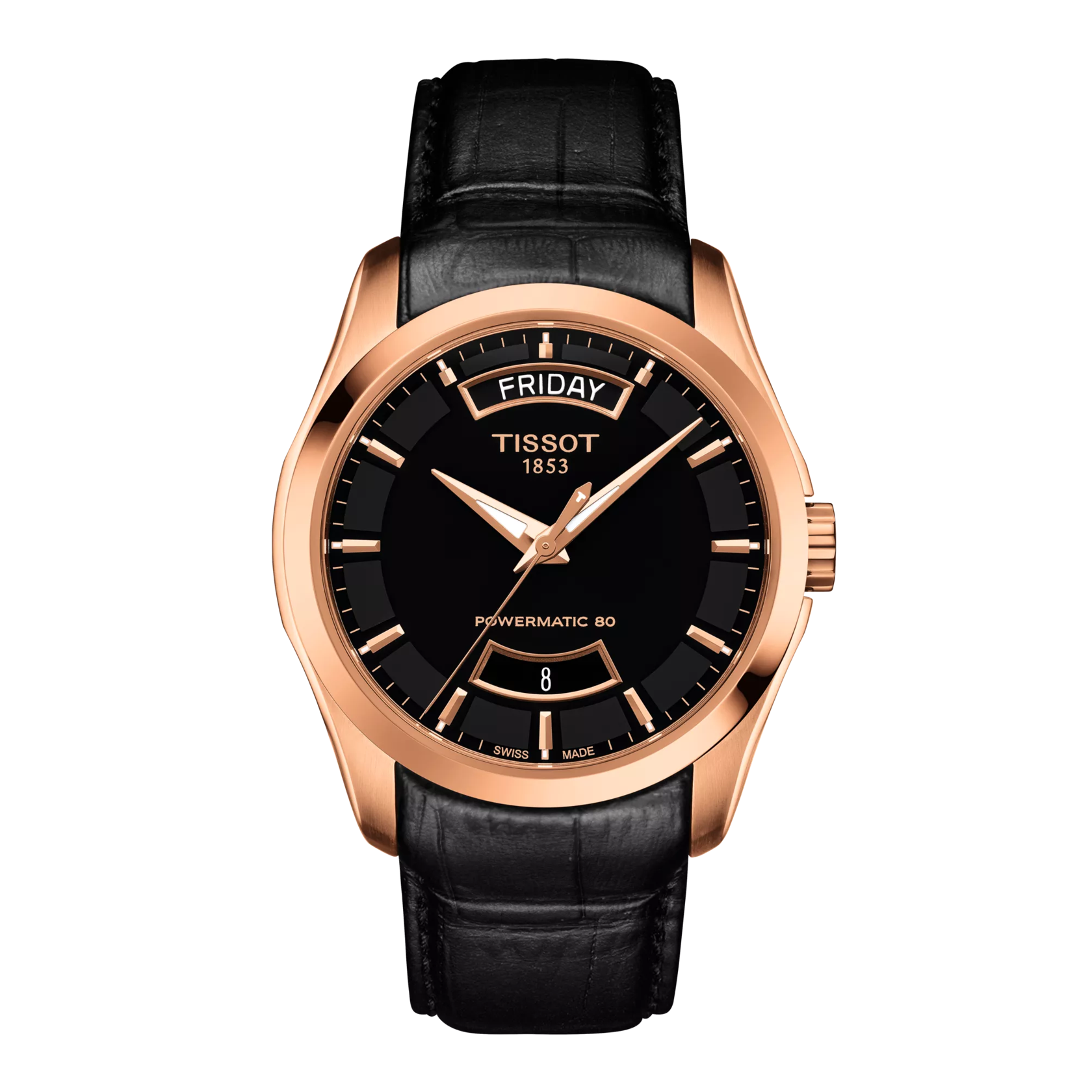 Front view of the watch Tissot Couturier Powermatic 80