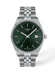 Vooraanzicht van het horloge Tissot Ballade 40mm met schaduw