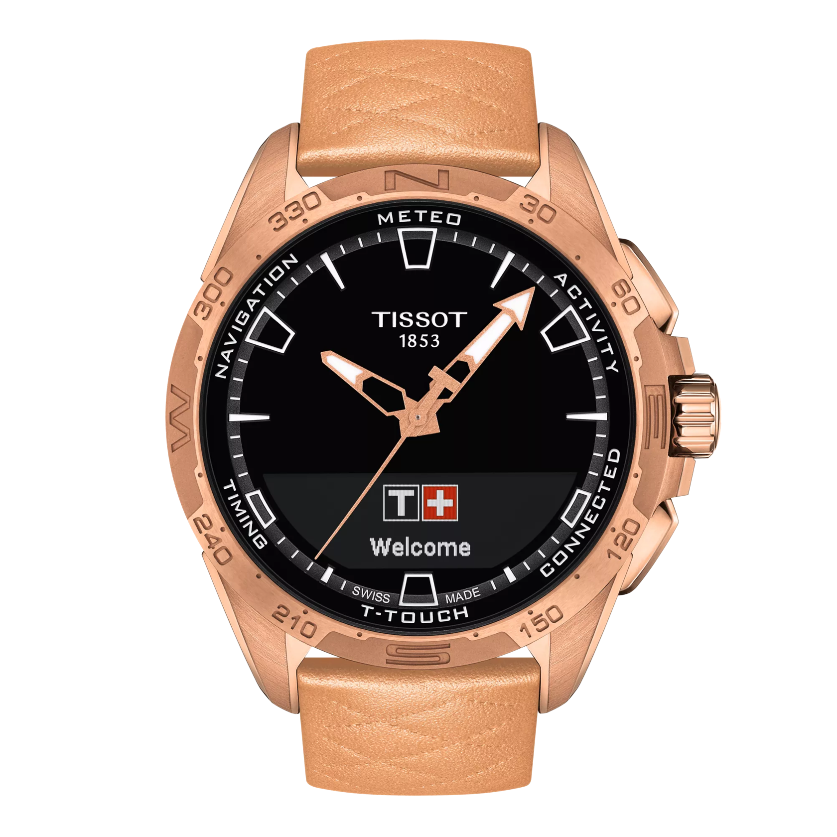 Vista frontale orologio Tissot T-Touch Connect Solar 47.5mm