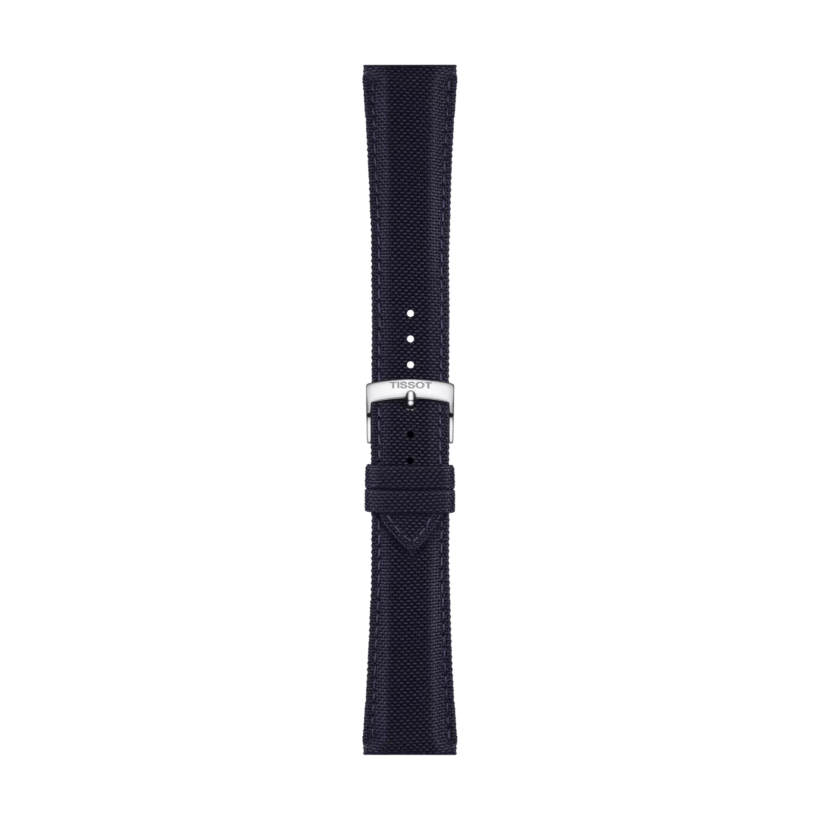 Vista frontal de Correa oficial Tissot de tela azul asas 21 mm