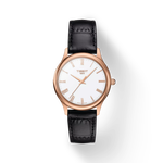 Front view of the watch Tissot Excellence Lady 18K Gold with shadow