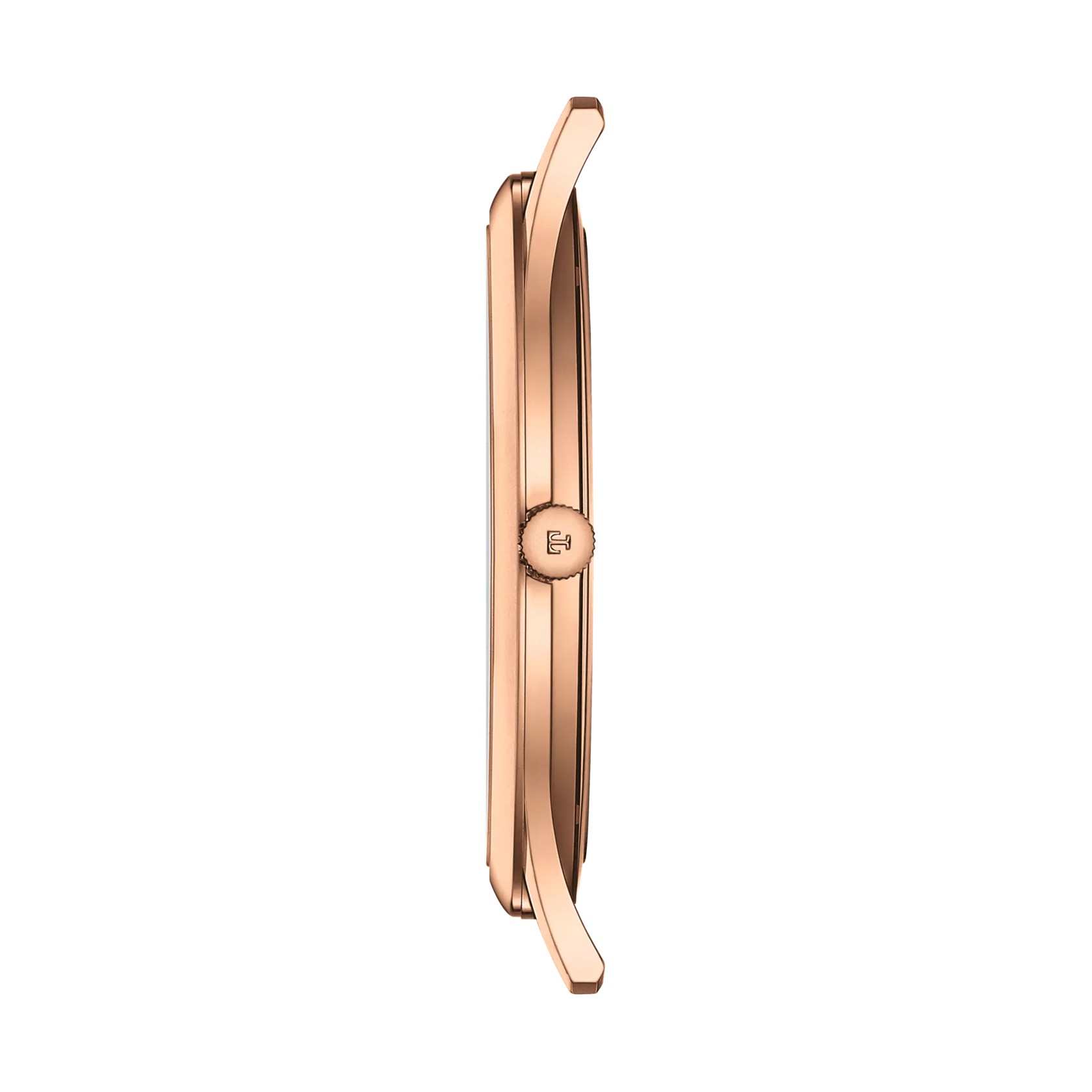 Profile view of the watch case Tissot Excellence 18K Gold
