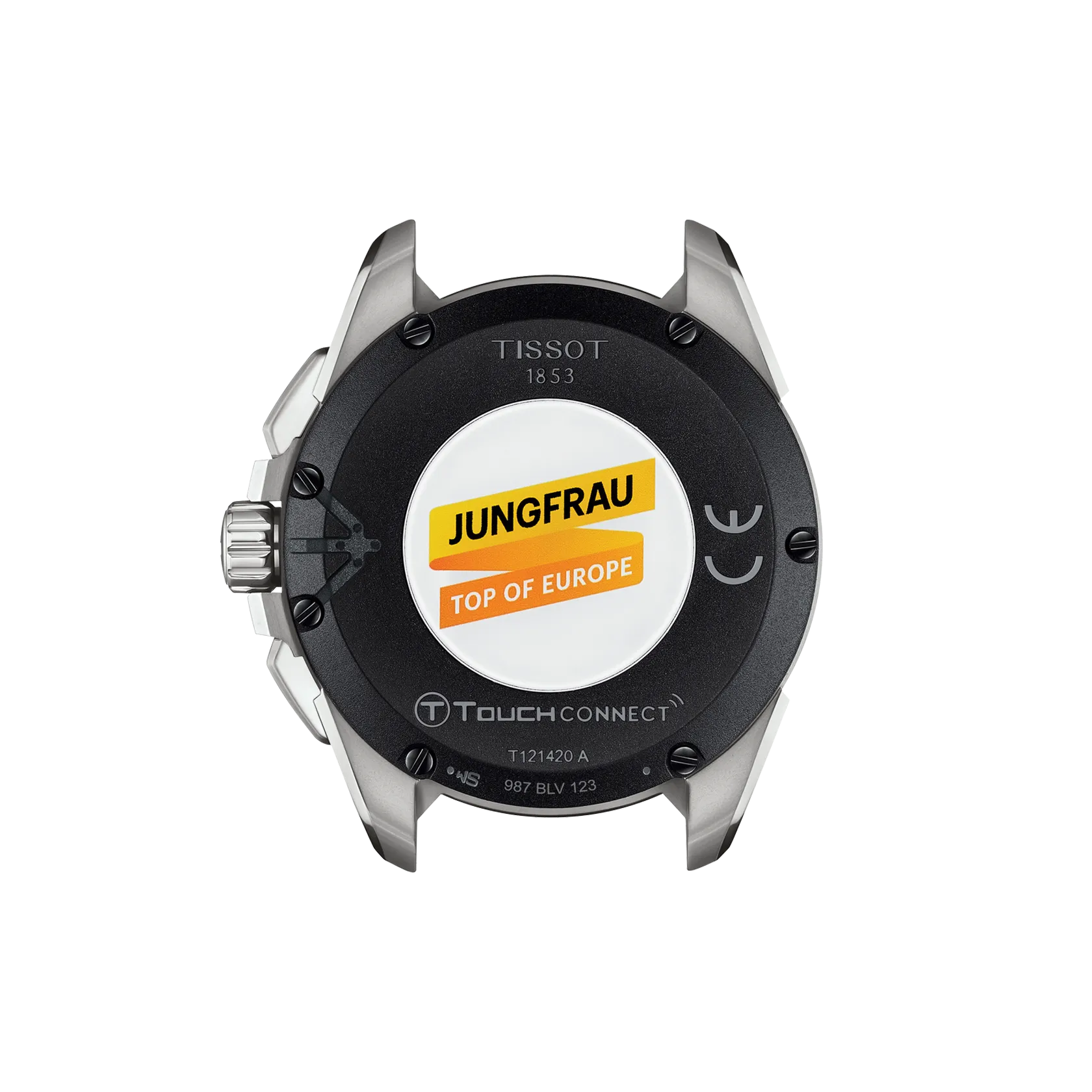 Back view of the watch case Tissot T-Touch Connect Solar Jungfraubahn 47.5mm