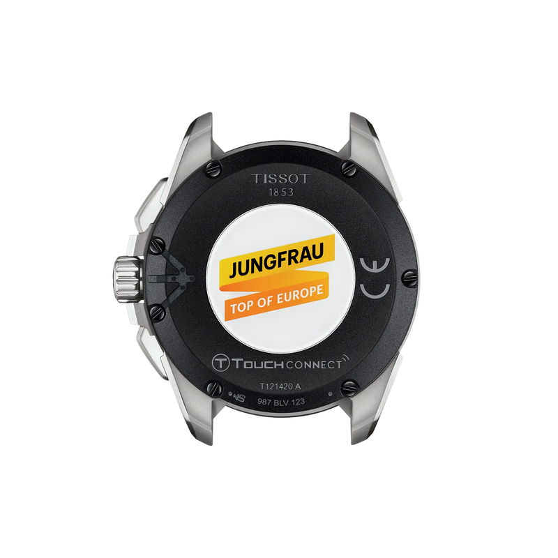 Back view of the watch case Tissot T-Touch Connect Solar Jungfraubahn 47.5mm