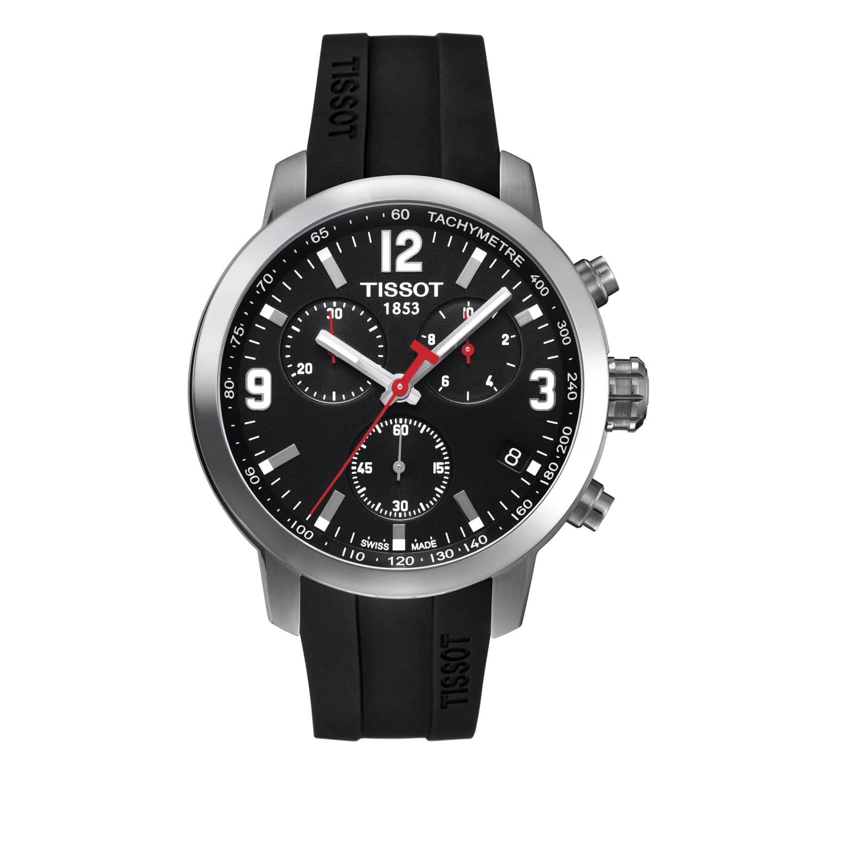 Front view of the watch Tissot PRC 200 Chronograph