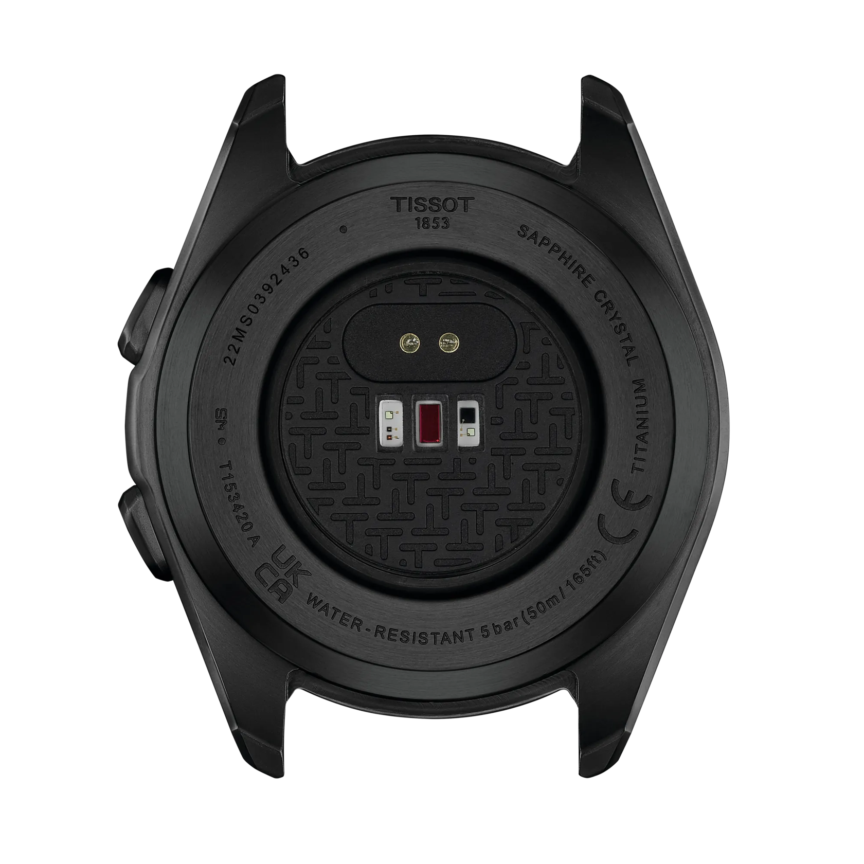 Back view of the watch case Tissot T-Touch Connect Sport 43.75mm