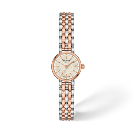 Front view of the watch Tissot Lovely Round 19.5mm with shadow