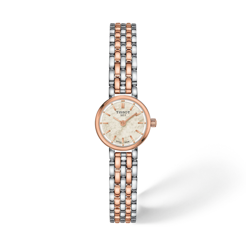 Front view of the watch Tissot Lovely Round 19.5mm with shadow