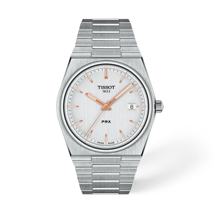 Front view of the watch Tissot PRX 40mm with shadow