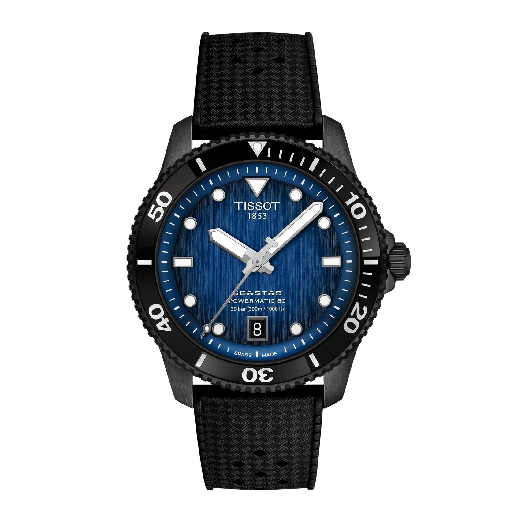 시계 전면 보기 티쏘 씨스타 1000 파워매틱 80 40mm