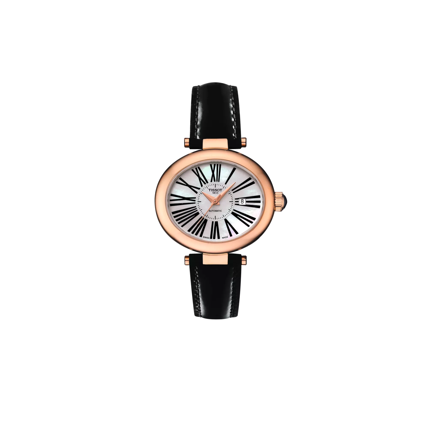 Front view of the watch Tissot Glamorous Lady Automatic 18K Gold