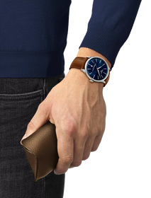 Simulation of the watch Tissot Chemin des Tourelles 42mm on a wrist