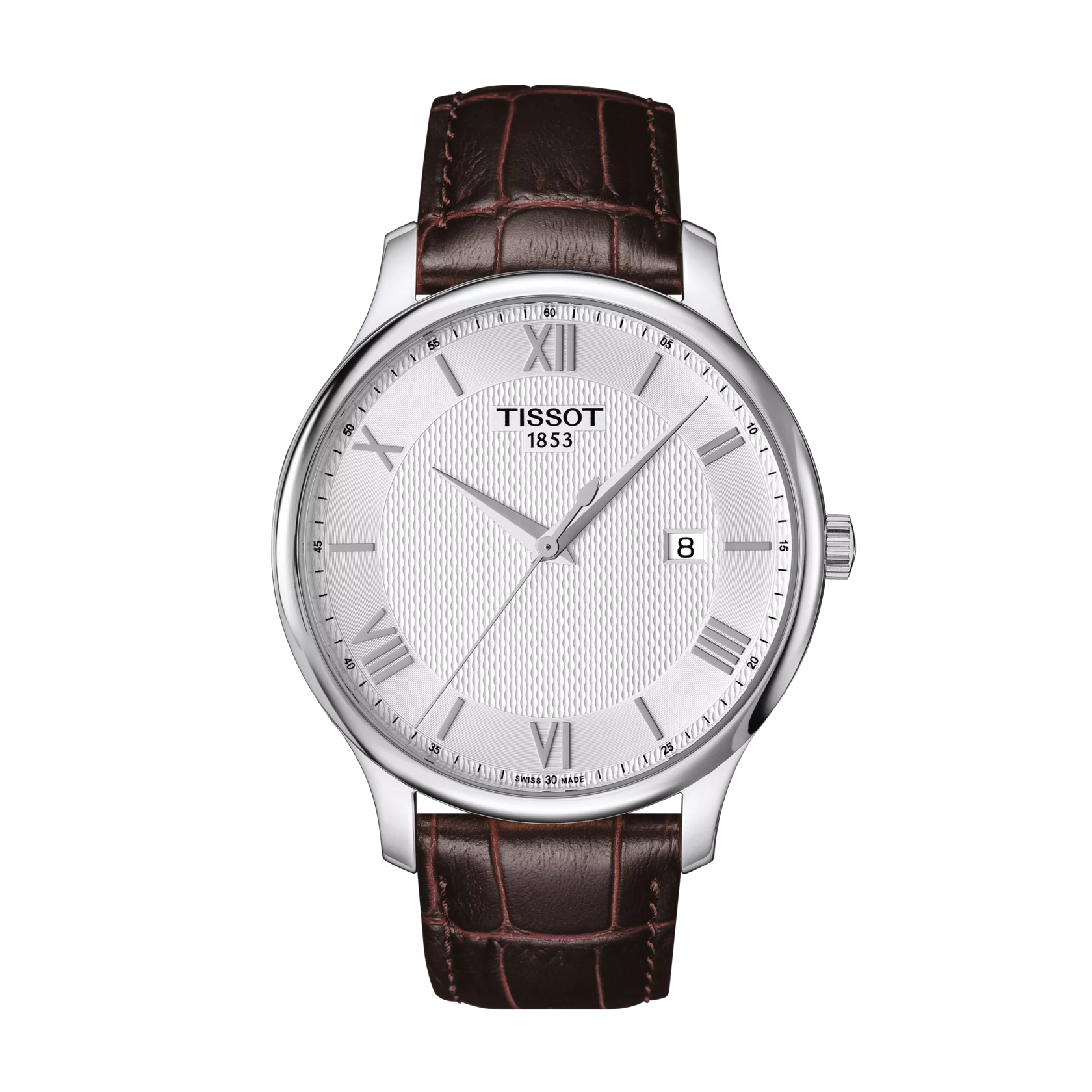 Front view of the watch Tissot Tradition 42mm