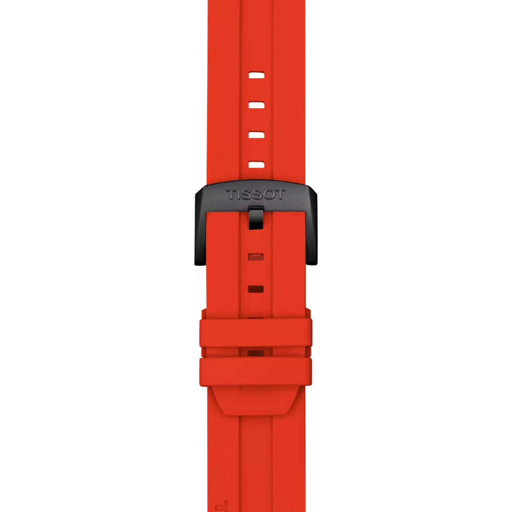 Zoom on Tissot Official Red Silicone Strap Lugs 22 mm