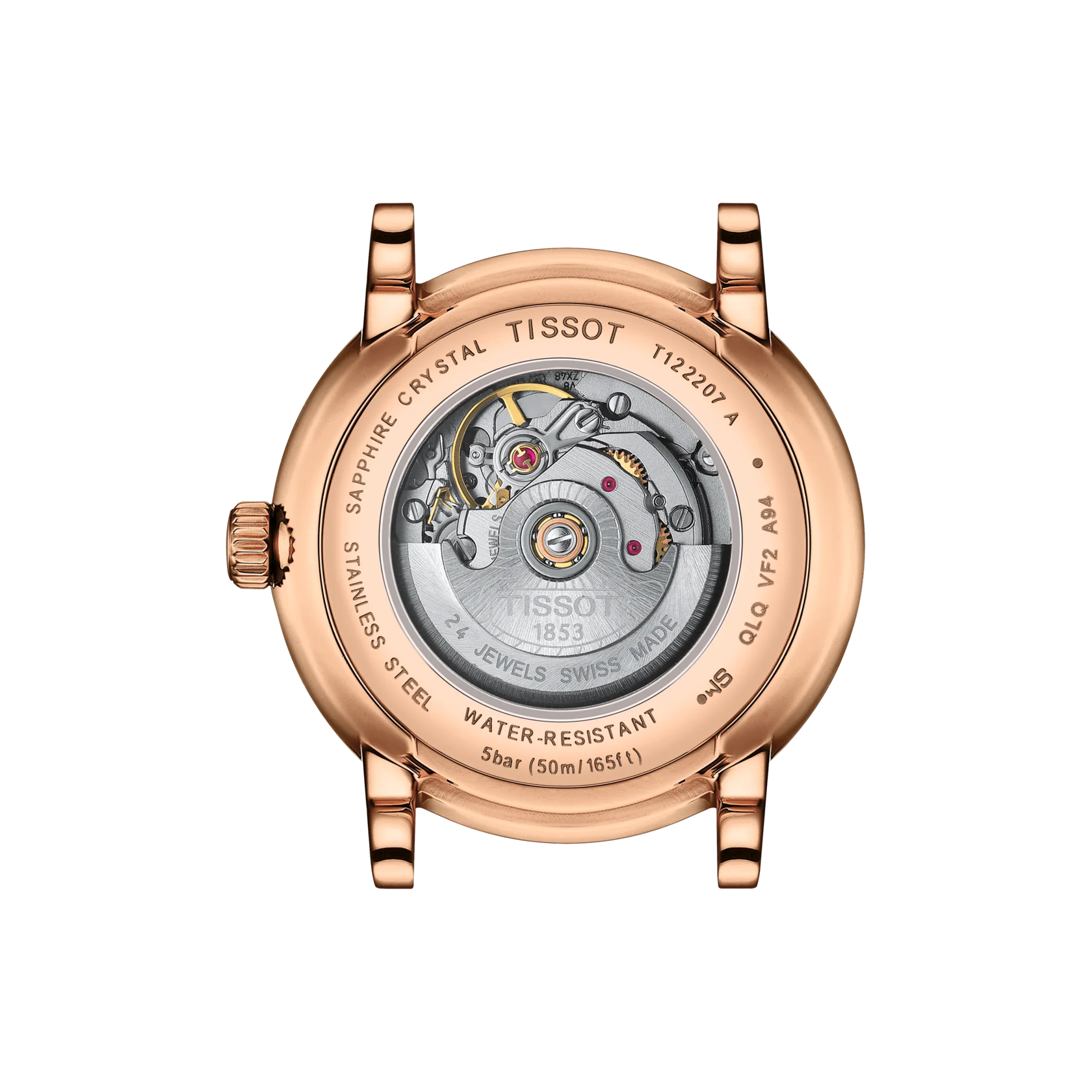 Back view of the watch case Tissot Carson Premium Automatic Lady