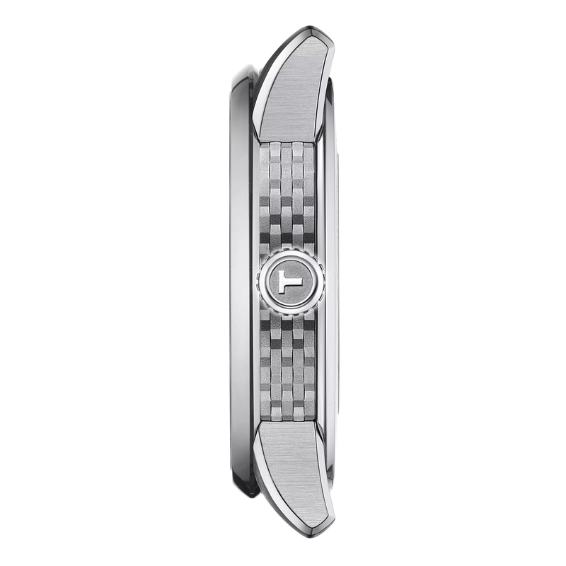 Profile view of the watch case Tissot Luxury Powermatic 80