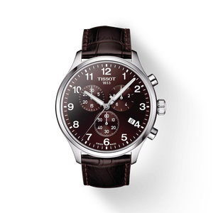Front view of the watch Tissot Chrono XL Classic with shadow