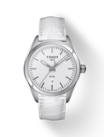 Front view of the watch Tissot PR 100 Lady with shadow