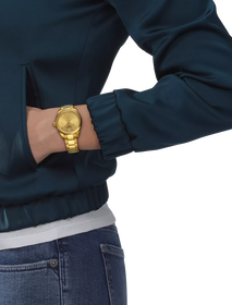 Simulation of the watch Tissot PR 100 34mm on a wrist